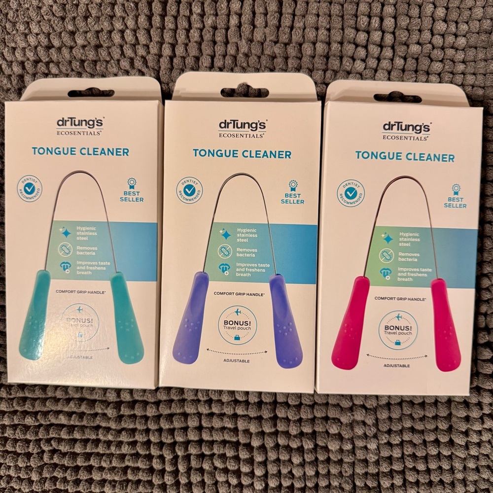 Dr. Tung's Tongue Cleaner Set - Teal, Purple, Pink